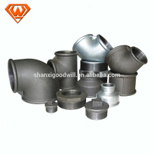 Black cast reducing malleable iron pipe fittings